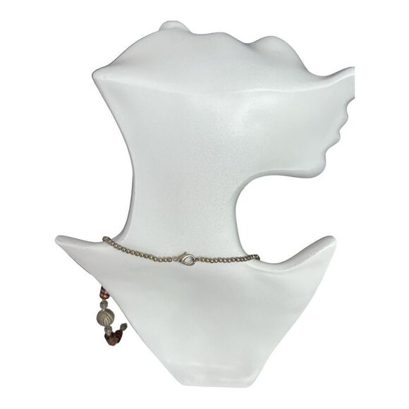 Handmade Necklace Semiprecious Stones Silver Metal Medallion. - Picture 4 of 4